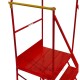 Mobile Warehouse Steps - side lifting bar red