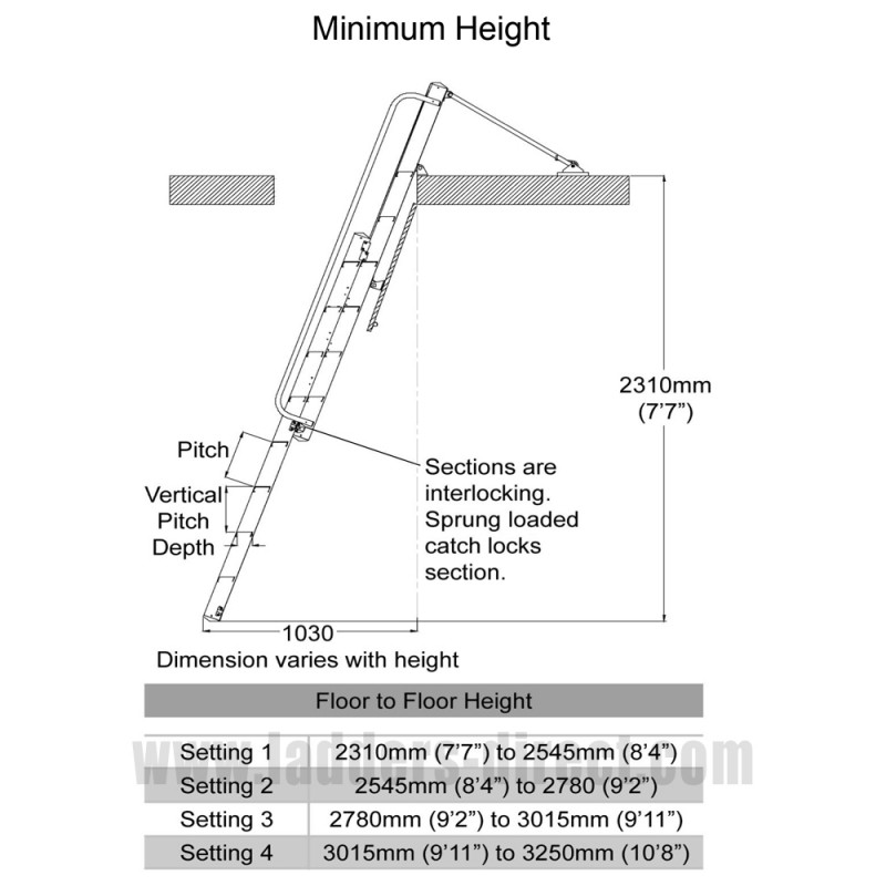 Clow Heavy Duty Sliding Loft Ladder