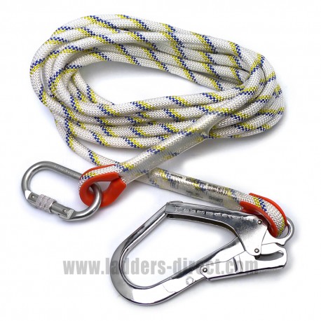 7m Rope Lanyard with Snap Hook and Carabiner