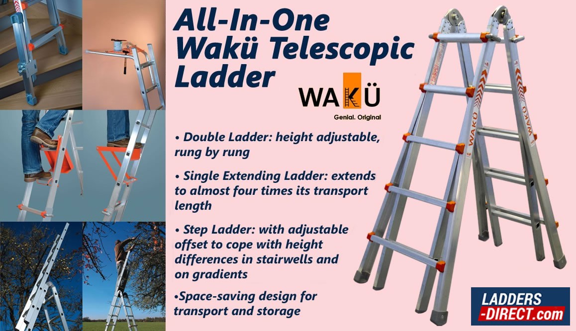 Waku Telescopic Multi-Function Ladders to EN131